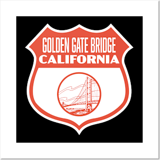 Vintage Golden Gate Bridge Shield Posters and Art